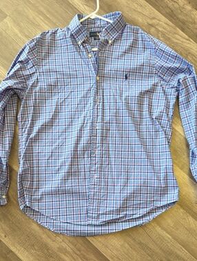 Ralph Lauren Blue Plaid Long-Sleeve Button-Down Shirt